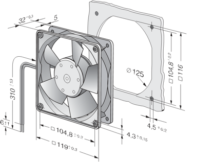 Imagem de Micro Ventilador 4314 Ebmpapst